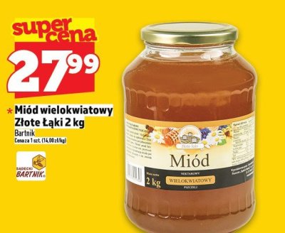 Miód wielokwiatowy Złote Łąki Bartek 2 kg promocja w TOPAZ