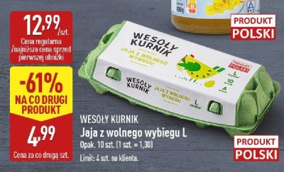 Jaja z wolnego wybiegu L promocja w Aldi