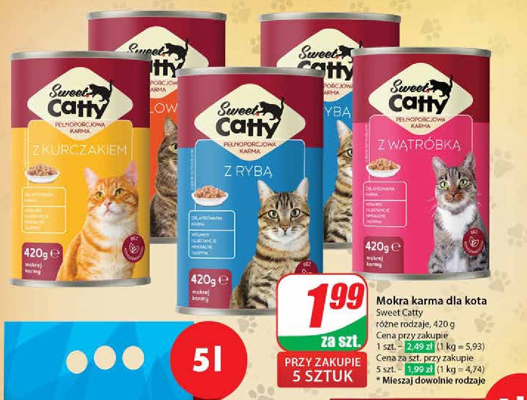 Karma dla kota z kurczakiem Sweet catty promocja w Dino