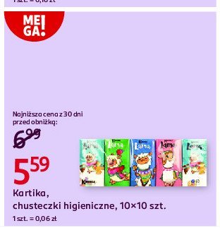 Chusteczki higieniczne Kartika promocja