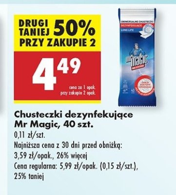 Chusteczki dezynfekujące Mr magic promocja