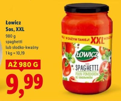 Sos XXL spaghetti  Łowicz promocja w Lidl