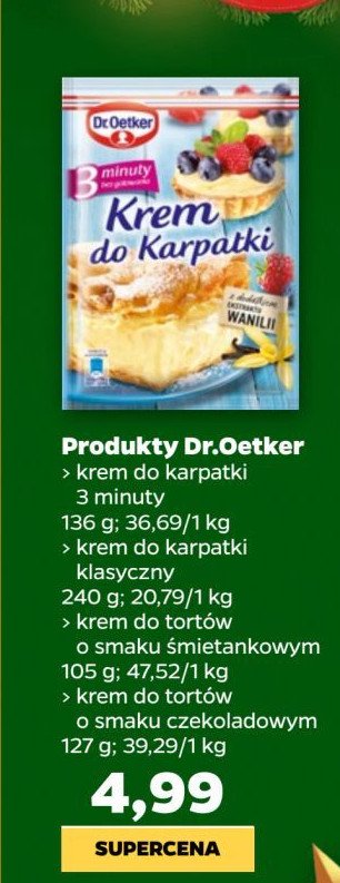 Krem do tortów śmietankowy Dr. oetker promocja w Netto