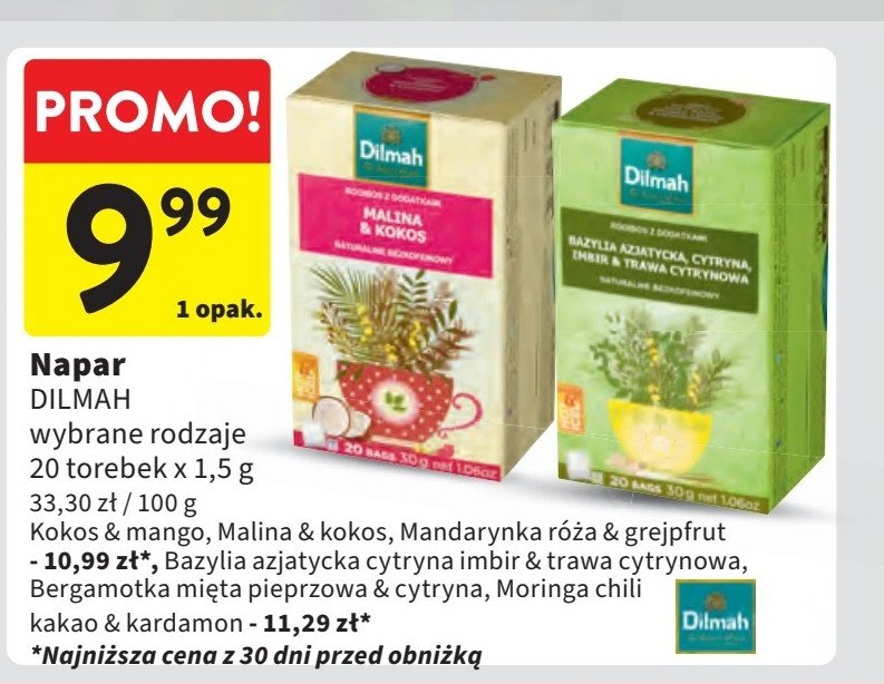 Herbata kokos & mango Dilmah promocja