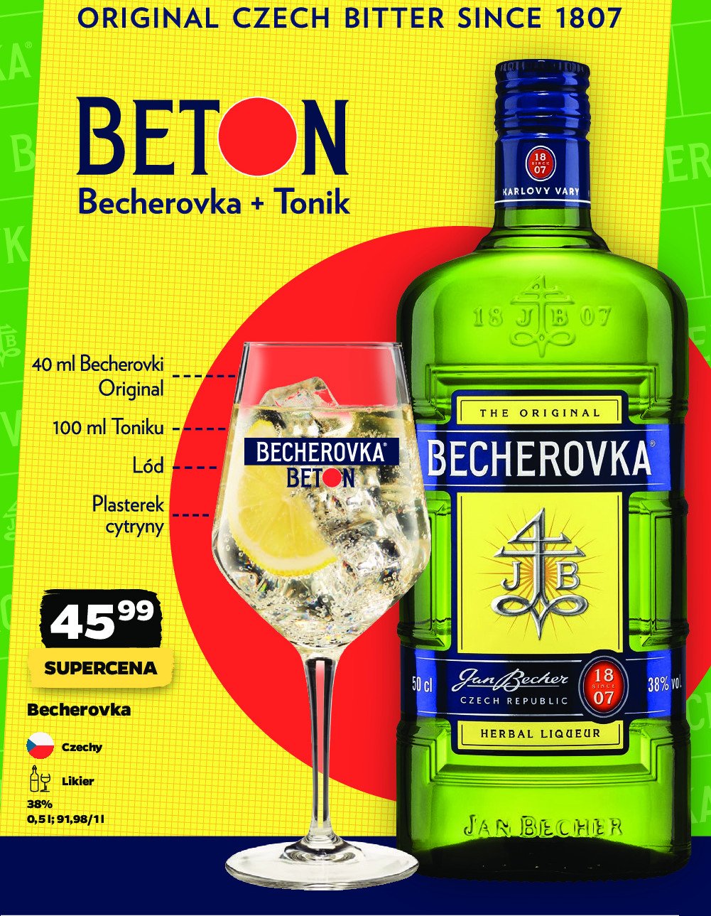 Likier Becherovka promocja w Netto