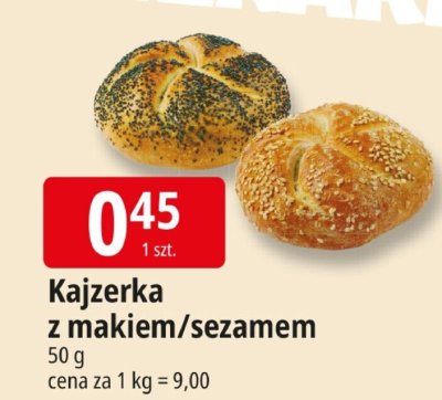 Kajzerka z makiem/sezamem promocja w Leclerc