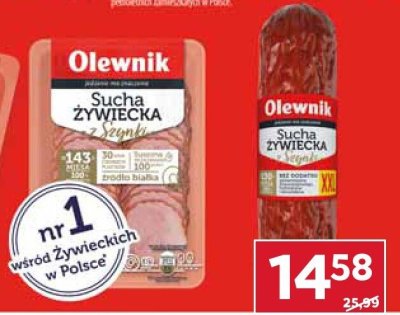 Kiełbasa sucha żywiecka z szynki Olewnik promocja w Stokrotka