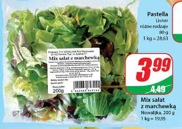 Mix sa艂at z marchewk膮 promocja