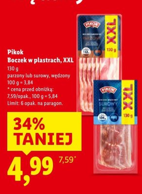 Boczek w plastrach XXL wędzony promocja w Lidl