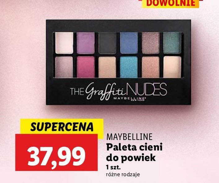 Paleta cieni the graffiti nudes Maybelline promocja w Lidl