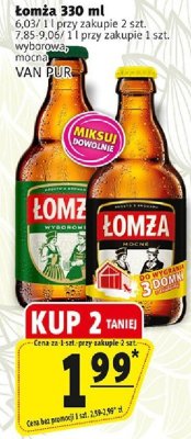 Piwo Łomża 330 ml VAN PUR promocja w Prim Market