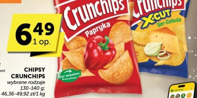 Chipsy Crunchips różne rodzaje 90-140 g 46,36-49,21 zł/1 kg promocja w Groszek