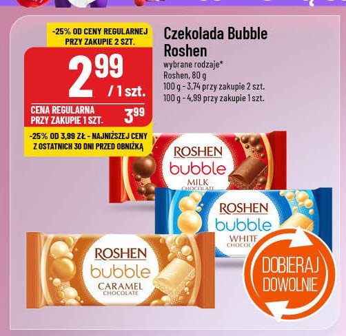 Czekolada caramel bubble Roshen promocja w POLOmarket