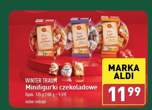 Minifigurki czekoladowe bałwan Wintertraum promocja w Aldi