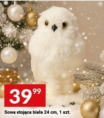 Sowa stojąca biała 24 cm, 1 szt. promocja w Twój Market