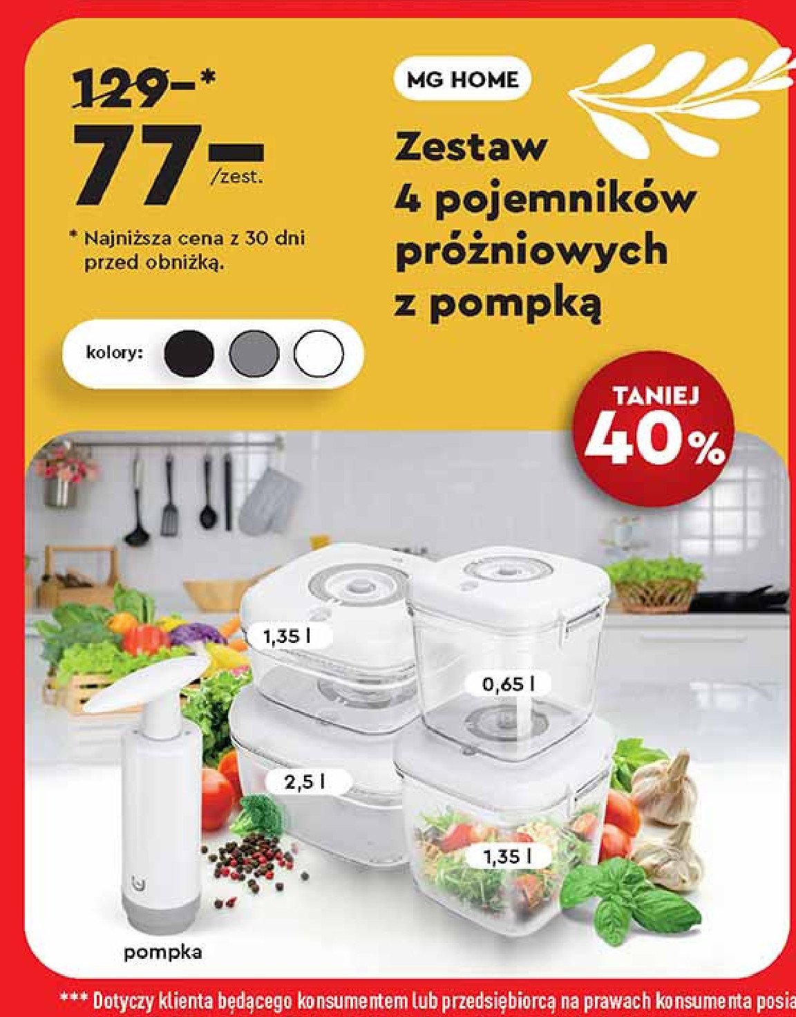 Zestaw pojemników z pompką Mg home promocja