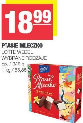 Ptasie mleczko LOTTE WEDEL, wybrane rodzaje promocja w SPAR