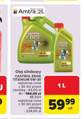 Olej 5w30 Castrol edge promocja w Carrefour