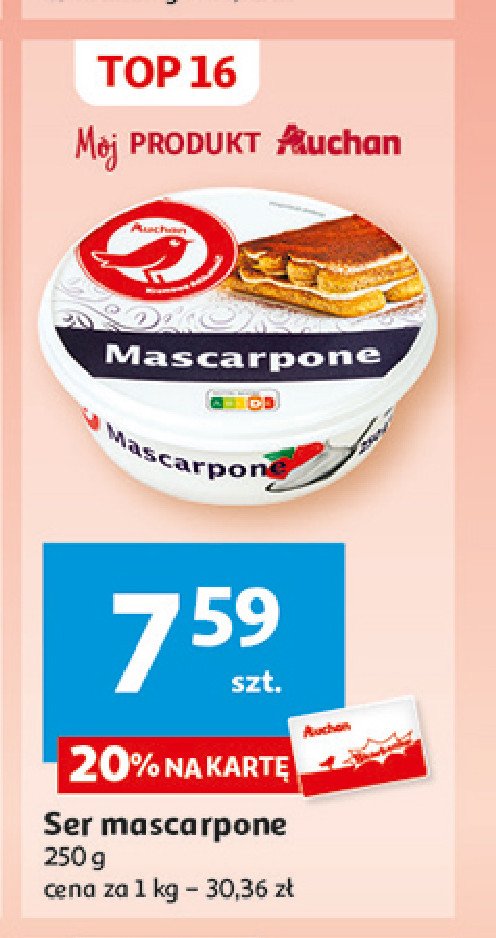 Ser mascarpone Auchan bio promocja
