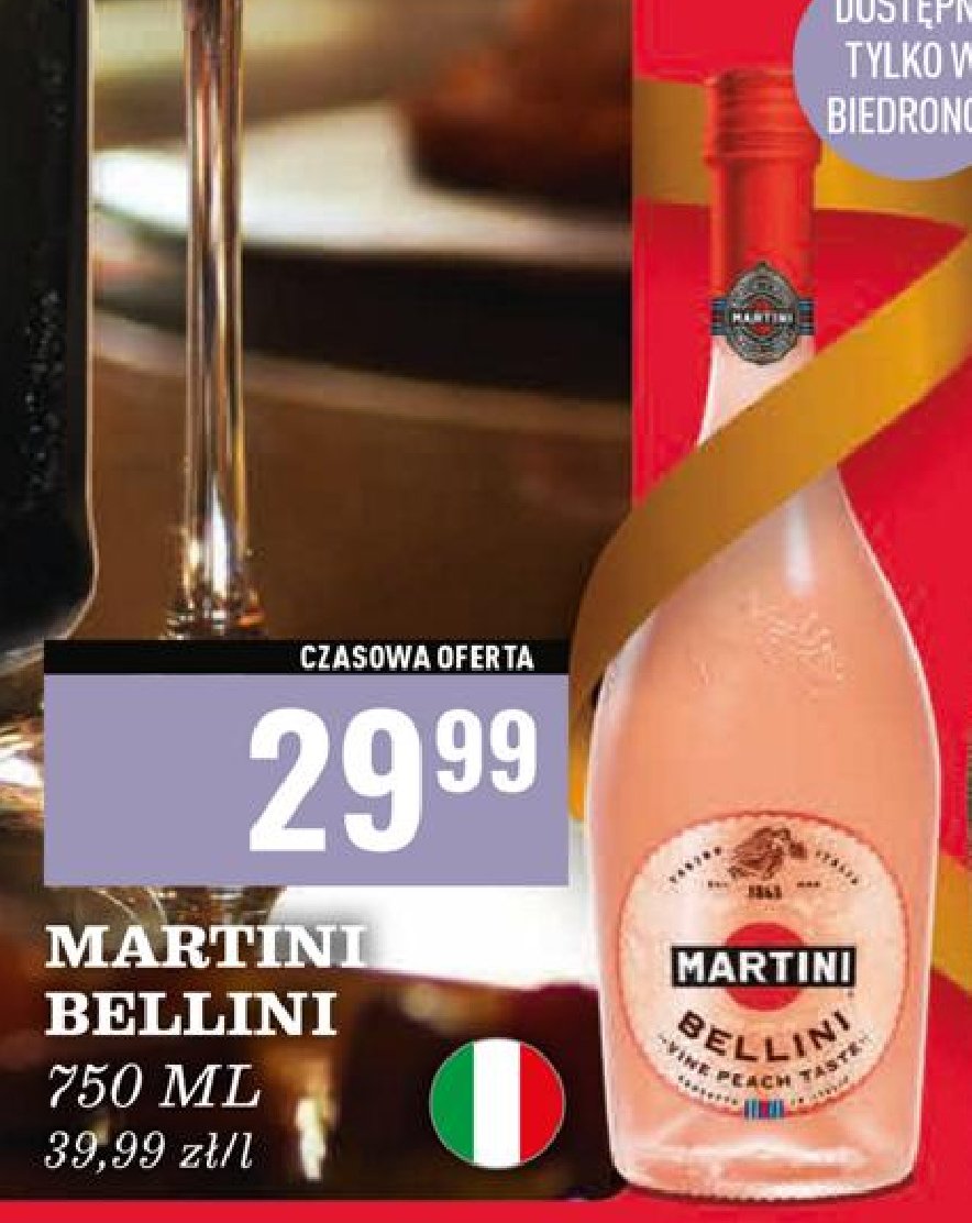 Wino półsłodkie MARTINI BELLINI VINE PEACH promocja