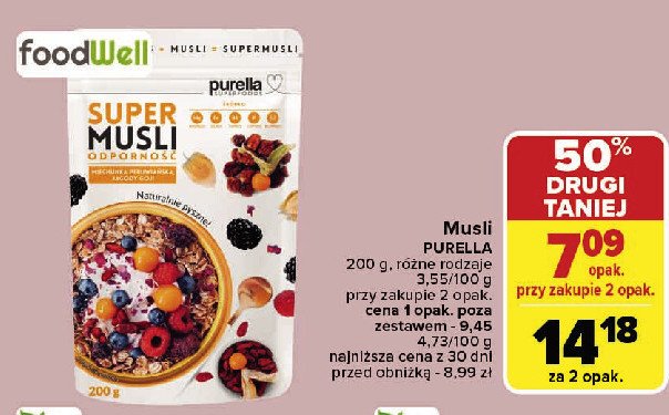 Musli odporność Purella super musli Purella food promocja w Carrefour