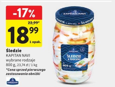 Śledzie KAPITAN NAVI wybrane rodzaje promocja w Intermarche