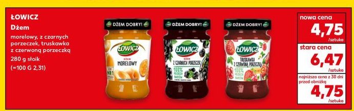 Dżem truskawkowy z czerwoną porzeczką Łowicz promocja