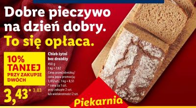 Chleb żytni bez drożdży promocja w Lidl