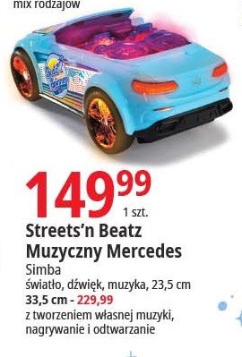 Mercedes muzyczny streets'n beatz 33.5 cm Simba promocja