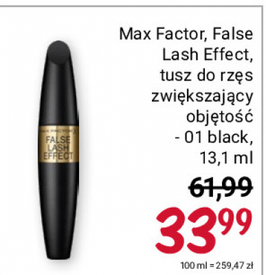 Tusz do rzęs Max factor false lash effect black promocja