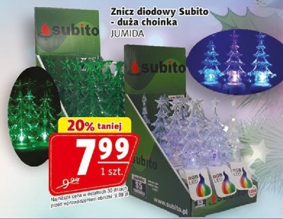 Znicz diodowy Subito - duża choinka promocja w Prim Market