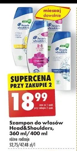 Szampon do włosów 2 in 1 smooth & silky Head&shoulders promocja