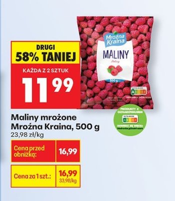 Maliny mrożone, 500 g promocja w Biedronka