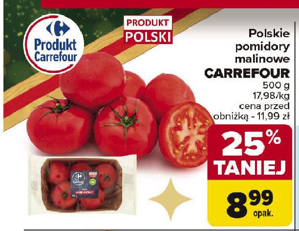 Pomidory malinowe Carrefour targ świeżości promocja