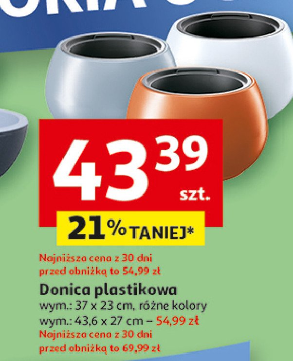 Donica plastikowa 43.6 x 27 cm promocja w Auchan