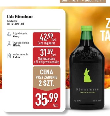 Likier Mummelmann promocja w Aldi