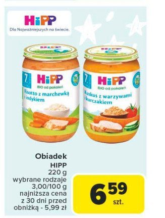 Kuskus z warzywami i kurczakiem Hipp bio promocja w Carrefour