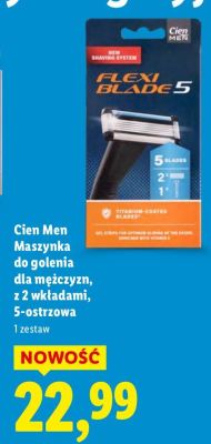 Maszynka do golenia dla mężczyzn Cien Men Maszynka do golenia dla mężczyzn, z 2 wkładami, 5-ostrzowa promocja w Lidl