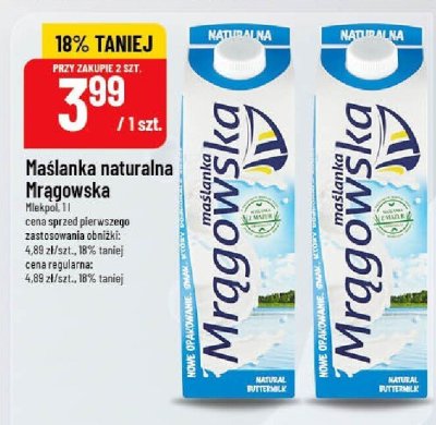 Maślanka naturalna Mragowska promocja w POLOmarket