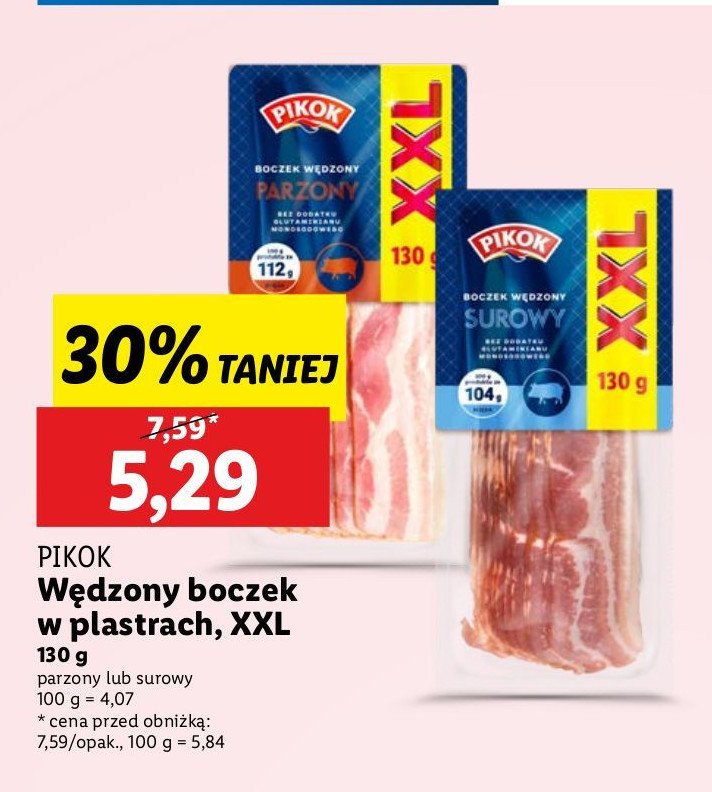 Boczek parzowny w臋dzony w plastrach Pikok promocja