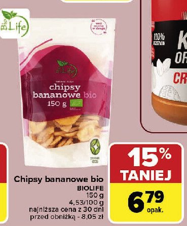 Chipsy bananowe bio Bio life promocja