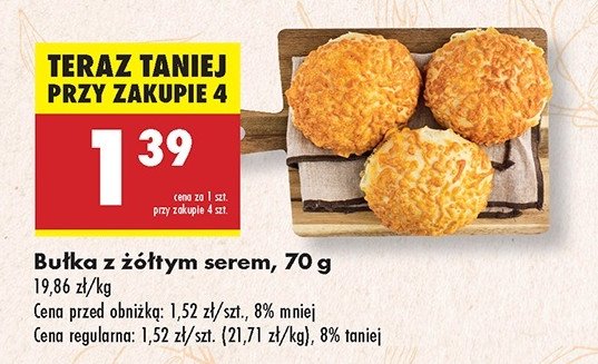 Bułka z żółtym serem promocja w Biedronka