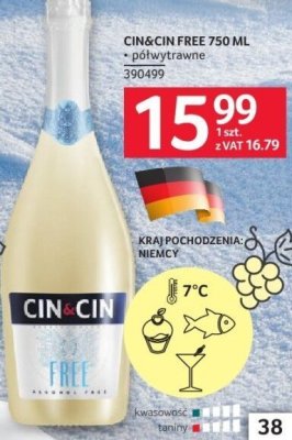 Wino Cin&Cin Free 750 ml promocja w Selgros