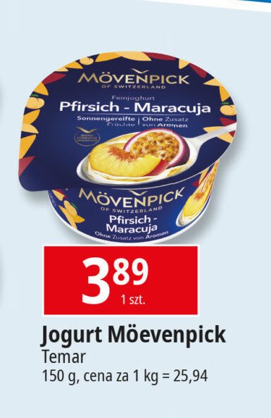 Jogurt brzoskwinia-marakuja Movenpick promocja