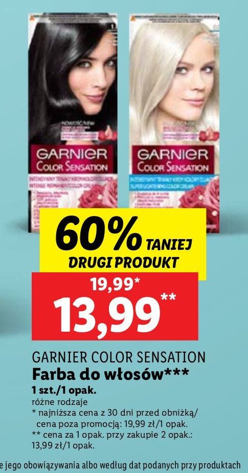 Farba do włosów 1.0 głęboka onyksowa czerń Garnier color senstation promocja