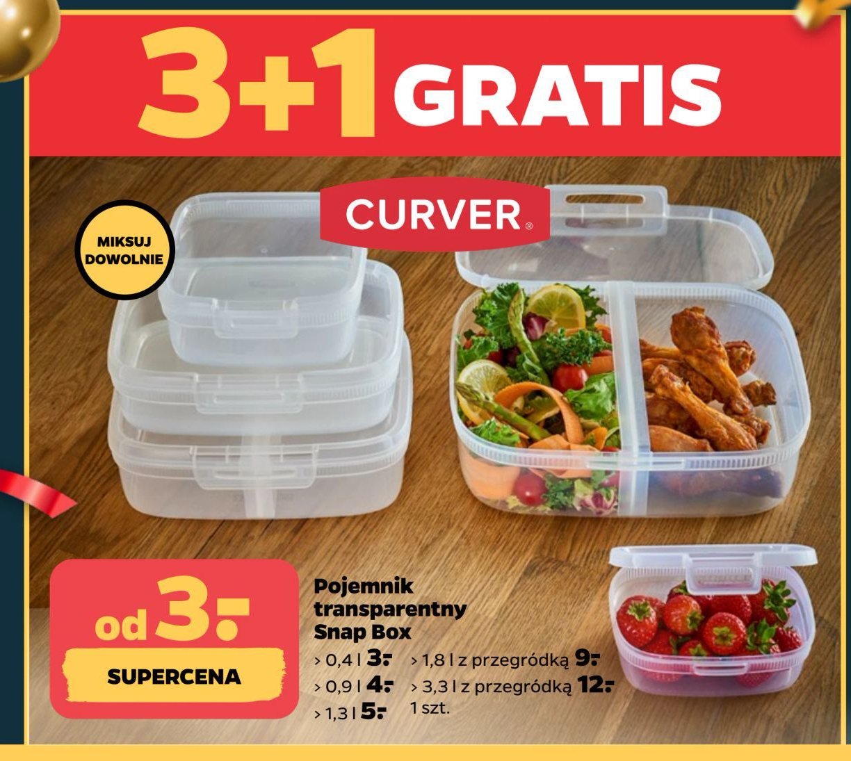 Pojemnik snap box 1.3 l Curver promocja