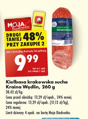 Kiełbasa krakowska sucha Kraina wędlin promocja