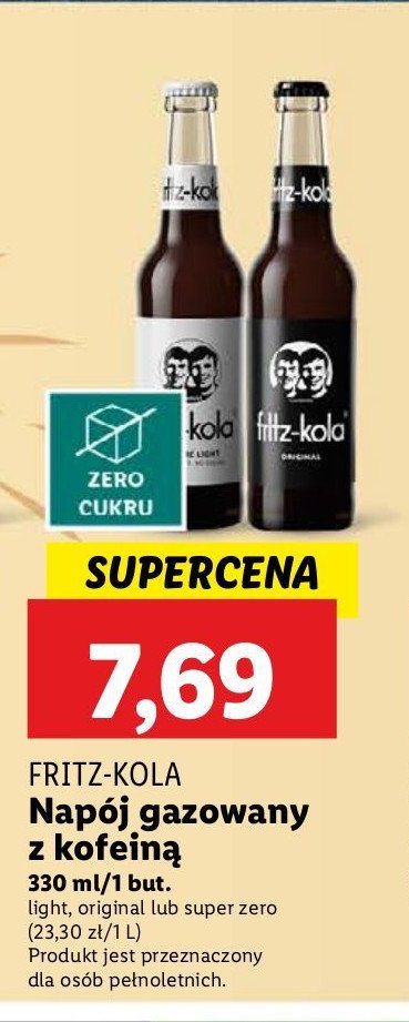 Napój fritz kola ze stewia Fritz-kola promocja