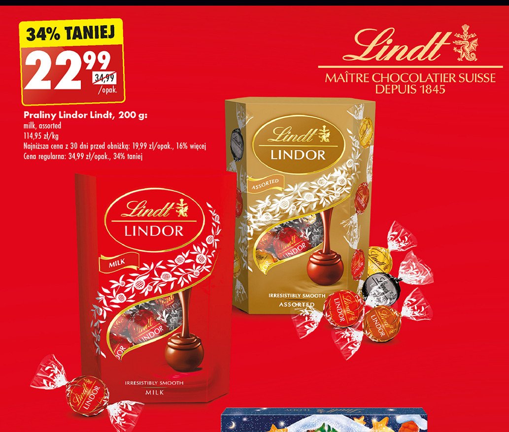 Bombonierka assorted Lindt lindor promocja