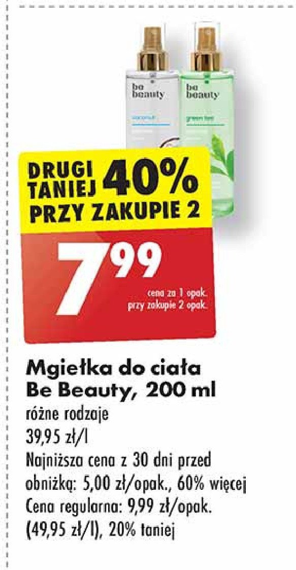 Mgiełka do ciała green tea Be beauty care promocja